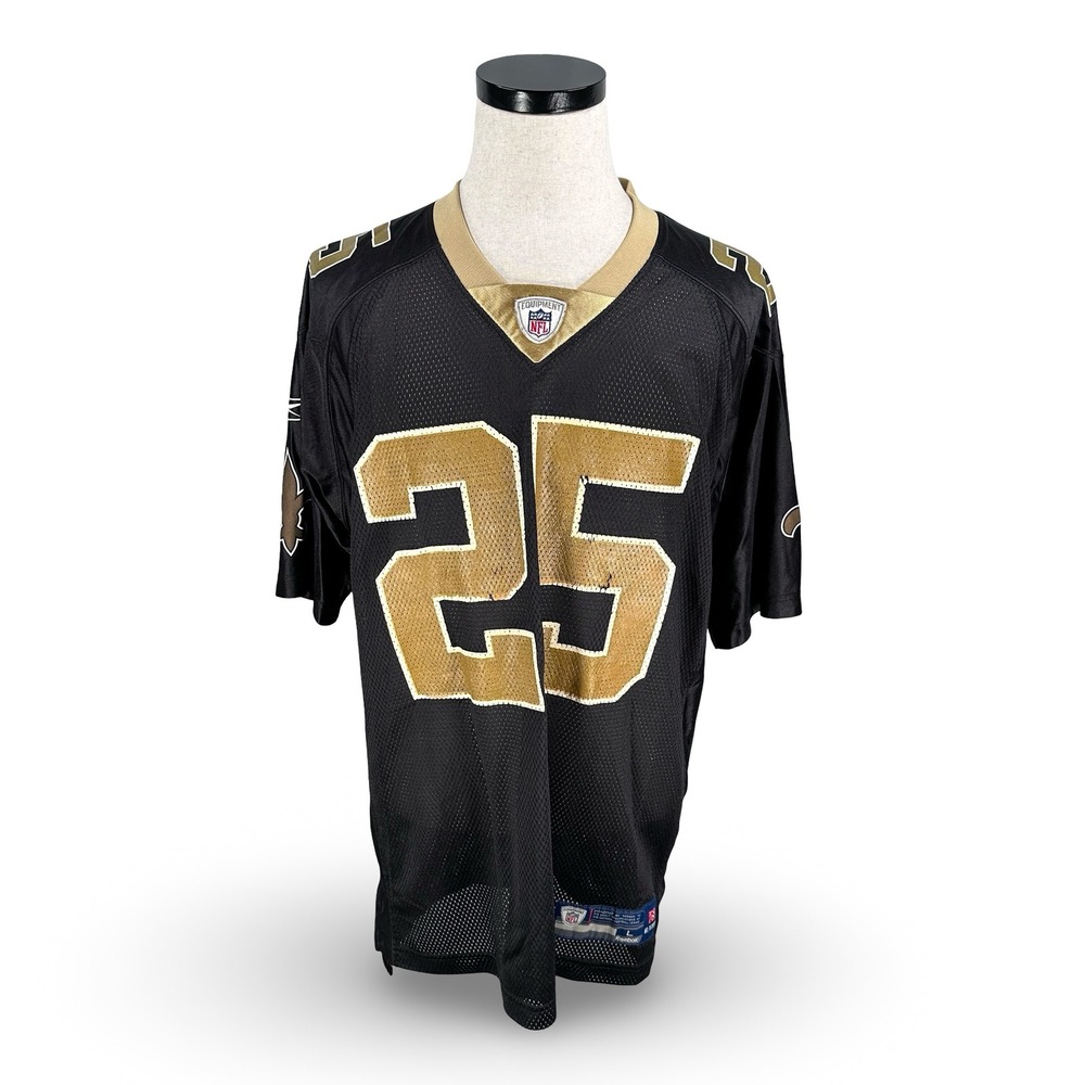 Reebok‎ New Orleans Saints Reggie Bush 25 NFL Jersey Black Gold Mens Large